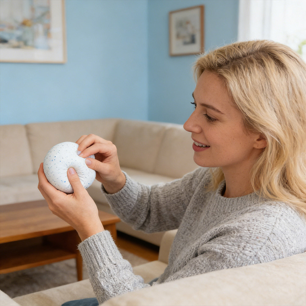 Schylling NeeDoh Snowball Crunch Squeeze Ball White Crunchy Texture Sensory Fidget Toy
