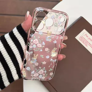 Thỏ bó bó hoaVỏ bảo vệ Corning phù hợp cho điện boại iPhone 16/17 Pro Max, chống gãy