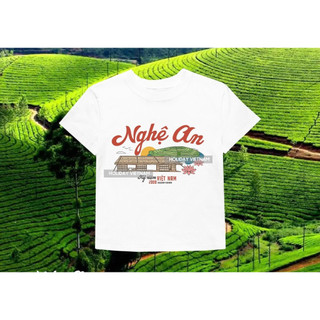 Áo thun Nghệ An Du lịch Việt Nam chất thun cotton 250gsm, from oversize và babytee