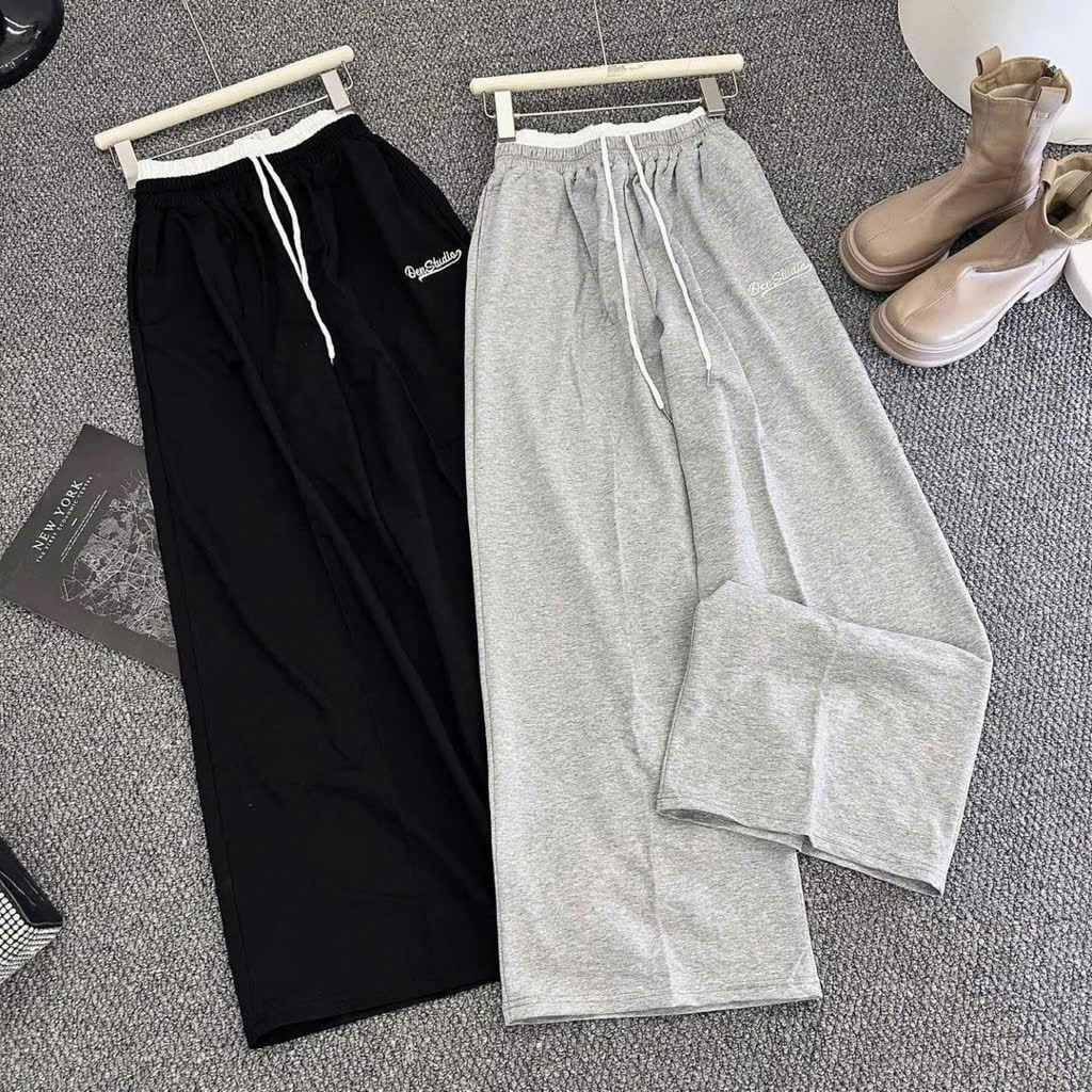 sét Bộ quần dài  cạp chun đen +kết hợp áo thun CROPTOP mèo đơn giản-thoitrangthubio
