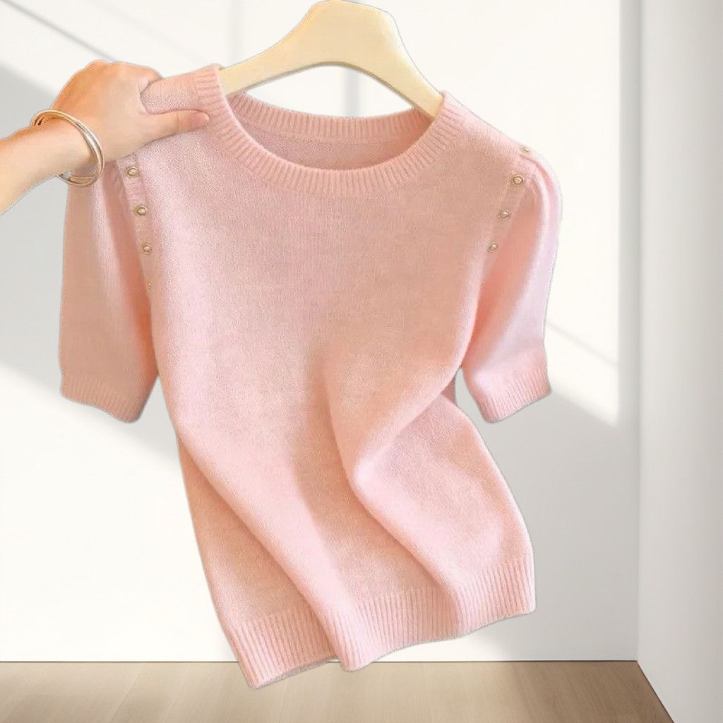 Áo len dệt kim cổ tròn thời trang cổ điển giúp che khuyết điểm cơ thể