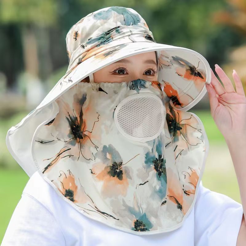 Mũ chống nắng vành lớn cho nữ, phù hợp đi xe đạp mùa hè, bảo vệ da khỏi tia UV