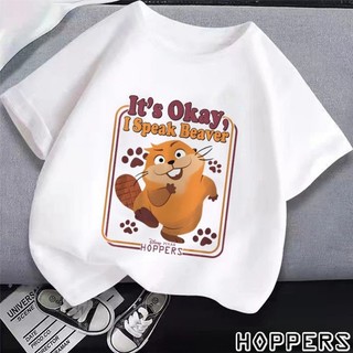 Áo thun phễu hoạt hình cotton trẻ em Áo thun thường ngày hàng đầu thời trang ngắn tay quần áo đa năng