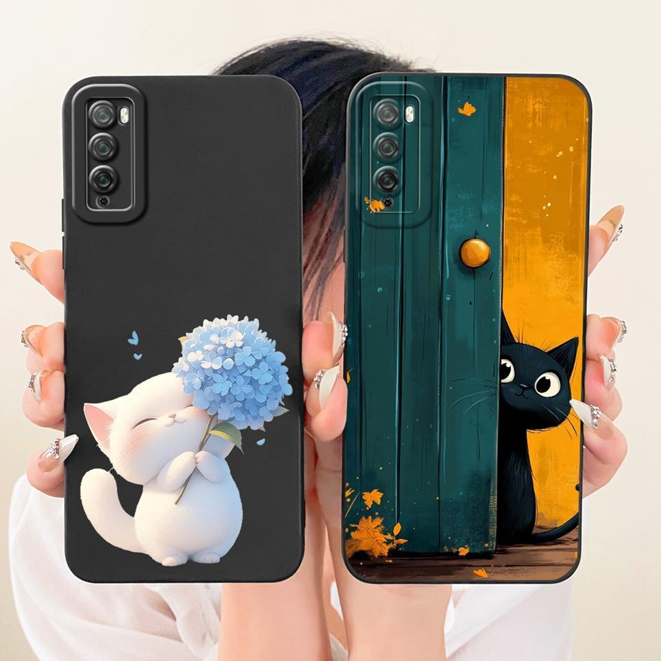 Ốp Điện Thoại Cho Huawei Enjoy 20 Pro Enjoy 60 Enjoy 10 Vỏ Silicon Hoạt Hình Rồng Ngộ nghĩnh Mèo Biển Họa Tiết Chống Sốc Ốp Lưng