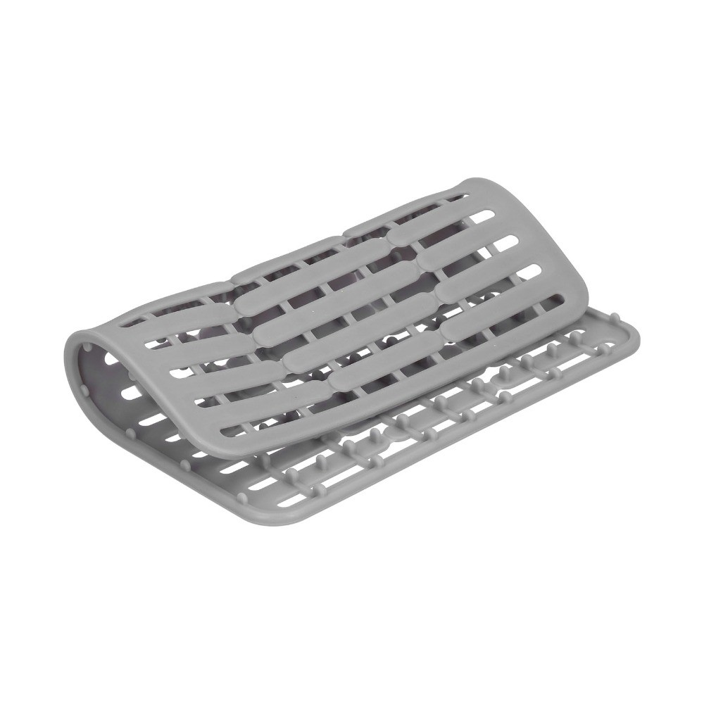 Tấm bảo vệ bồn rửa UMISTY, Thảm bồn rửa đa năng bằng silicon, Dụng cụ nhà bếp 12.60 * 11.22in Tấm cách nhiệt chống trượt màu xám Ngăn ngừa vỡ