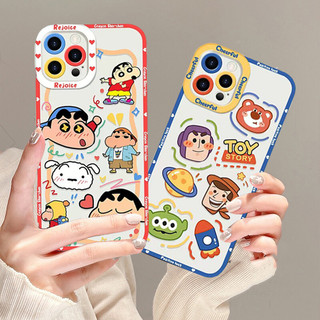 Ốp Điện Thoại Crayon Shinchan Dễ Thương Cho IPhone 14 15 16 17 Pro Max 14 15 16 Plus 16e 17AIR Vỏ Hoạt Hình Chống Sốc TPU Trong Suốt Chống Rơi