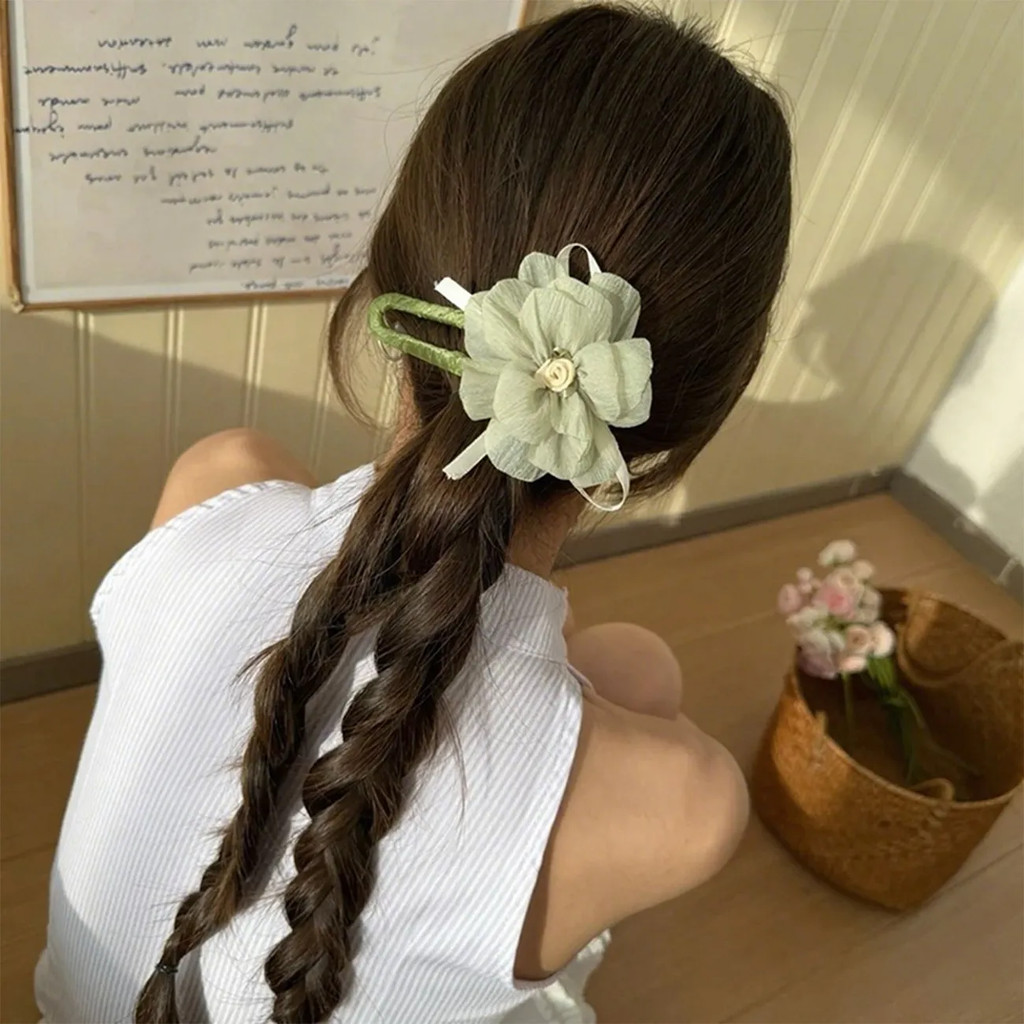 Kẹp Tóc Hình Hoa Mỏ Vịt, Tạo Cảm Giác Tươi Mát Dopamine, Phù Hợp Mùa Hè