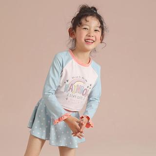 Đồ bơi bé gái chống nắng - áo dài tay + chân váy liền quần nhanh khô phong cách dễ thương