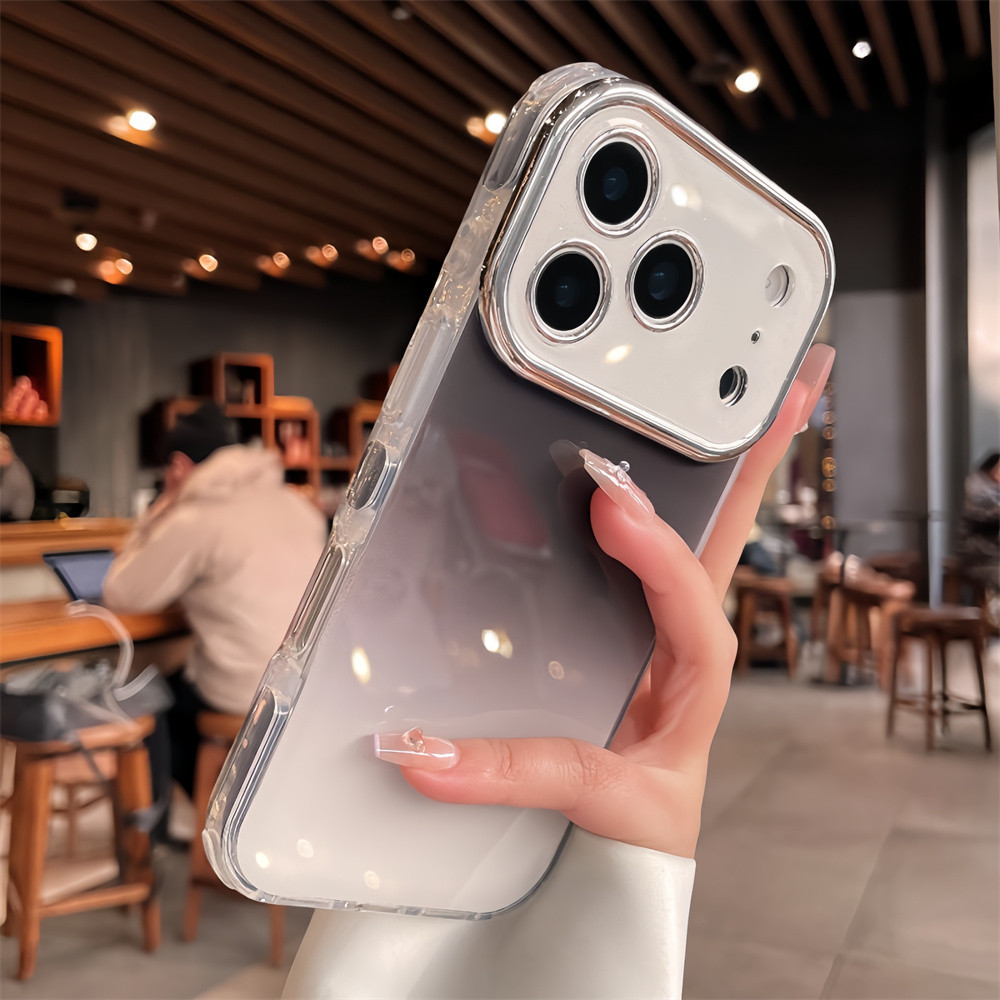 Ốp điện thoại lấp lánh gradient màu cho IPhone 17 Pro Max 13 14 15 16 pro max Vỏ bảo vệ điện thoại màu chống rơi Vỏ silicon mềm Ốp lưng trong suốt