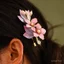 Kẹp Tóc Handmade Phong Cách Trung Hoa - Lụa Nhung và Gỗ Đàn Hương, Họa Tiết Hoa, Phụ Kiện Cho Hanfu Hàng Ngày