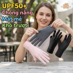 găng tay chống nắng vải lụa băng UPF50+ hở đầu ngón mềm mại thoáng khí không bí bách phù hợp lái xe