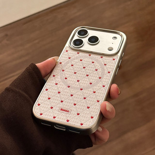 [Sheren] Ốp Điện Thoại Ngọc Trai Đỏ Pháp Thích Hợp Cho i17 16 15 14 13 12 11 pro max Vỏ Bảo Vệ Chống Sốc