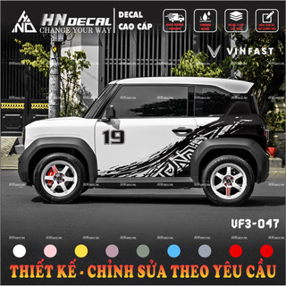 Tem dán xe VF3 - Decal dán xe VF3 MẪU TEM THỂ THAO CÁ TÍNH . 1 bộ dán 2 bên ( mẫu VF3 - 47 )