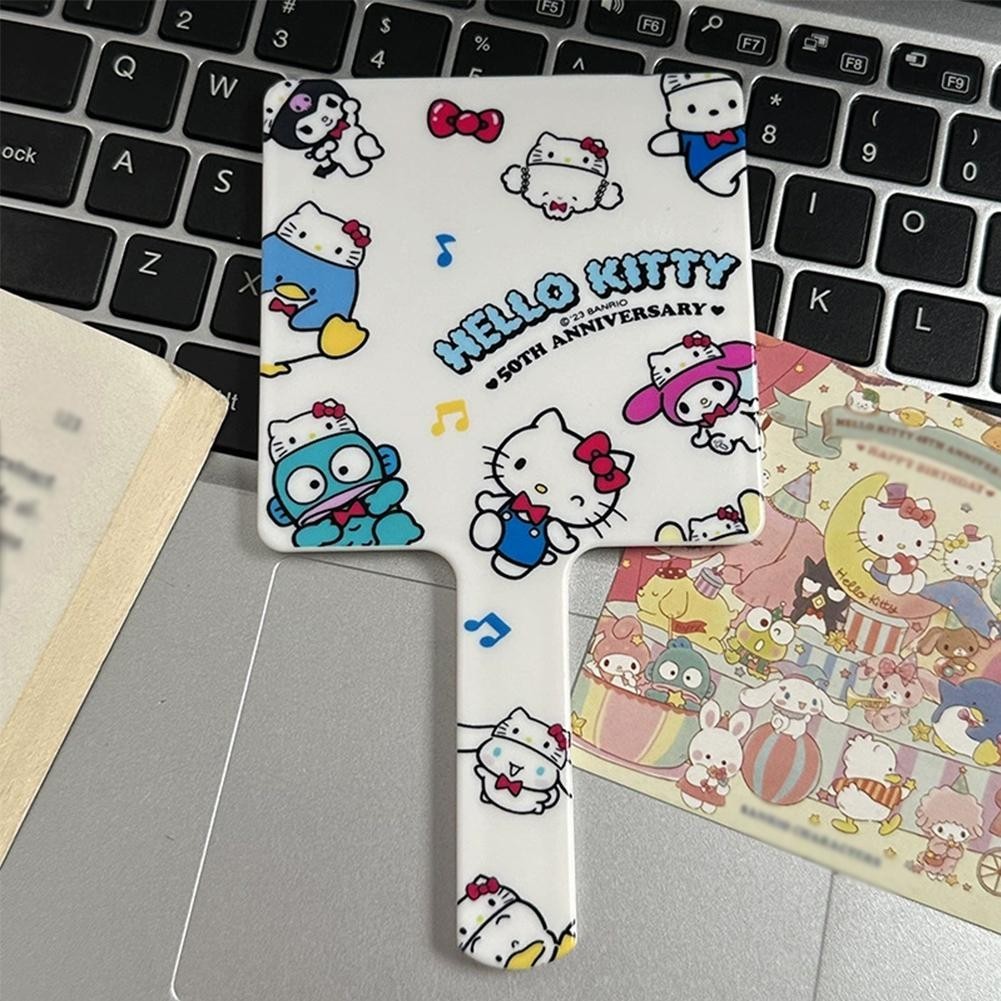 Dễ Thương Hellokitty Gương Trang Điểm Hoạt Hình Di Động Cô Gái Gương Trang Điểm Trái Tim Nhỏ Cầm Tay Gương E7a8