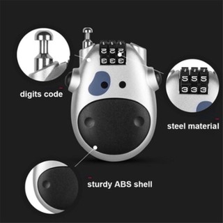 Khóa mật mã dây cáp thép mini chống trộm, Khóa Mật Khẩu, 3 Số, Dây Khóa Thép, Chống Trộm, Bảo Vệ
