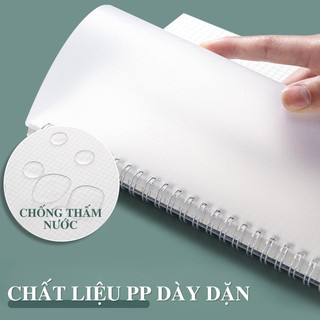 Sổ Tay Lò Xo Nhựa PP Trong Suốt – Vở A5 Kẻ Caro 160 Trang, Phù Hợp Ghi Chú Học Tập & Planner