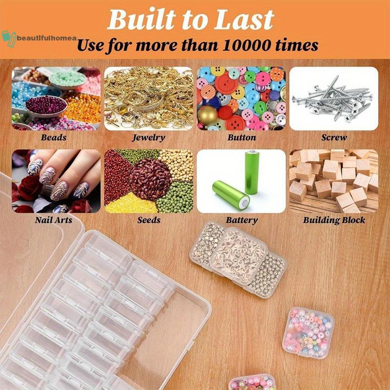 Hộp lưu trữ thêu DIY BeautifulHomeA, Hộp đựng đồ trang sức nghệ thuật làm móng bằng đá khảm, Hộp lưu trữ đa chức năng VN