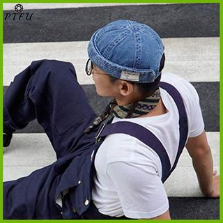 PTFU Thời Trang Denim Docker Vành Mũ Màu Trơn Thủy Thủ Beanie Mũ Nam Nữ Có Thể Điều Chỉnh Bố Nón Mới
