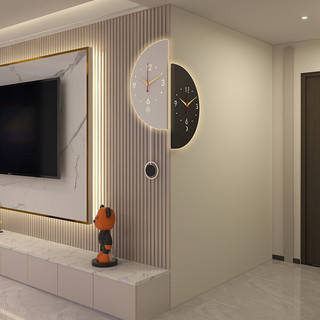 Đồng hồ góc hai mặt sáng tạo Đồng hồ treo tường tắt tiếng kim loại trực quan 270 độ Thích hợp cho phòng khách Phòng ăn Trang trí tường