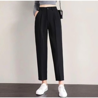 [M322] Quần Tây Baggy Nữ Khóa Thật, Lưng Chun Sau Công Sở Ống Đứng Đi Học, Đi Làm