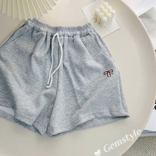 Quần short nỉ đùi 2 da ép Hàn L1 dày dặn, -in nơ chữ mặc mùa hè năng động