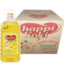 Giá sỉ nguyên thùng ( 4 chai ) Dầu ăn Happi-Koki 5L
