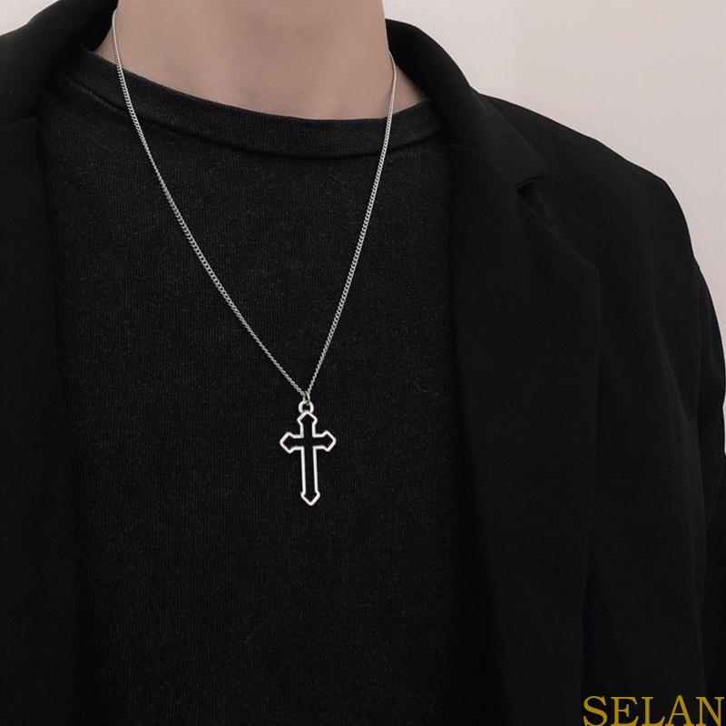 Thánh Giá Necklace Nam Phong Cách Hip Hop, Biểu Tượng Chúa Giêsu và Ankh
