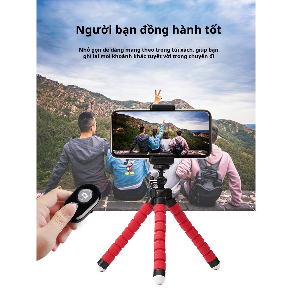 [Chụp ảnh chuyên nghiệp] Giá đỡ điện thoại hình bạch tuộc xoay 360° / Chân máy chống rung / Đế chống trượt dùng để quay video / Giá đỡ điện thoại thông minh khi đi du lịch