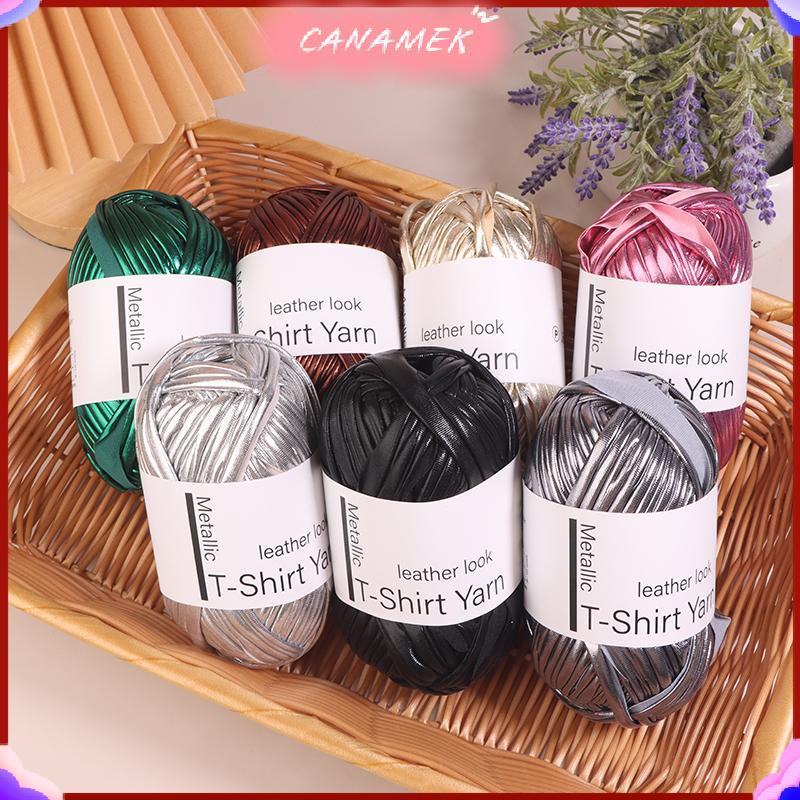CANAMEK 40M / Cuộn Giả Da Sáng Bóng Móc Sợi Vải Đan Sợi DIY Tay Đan Sợi Cho Túi nket Đệm CSF