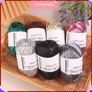 CANAMEK 40M / Cuộn Giả Da Sáng Bóng Móc Sợi Vải Đan Sợi DIY Tay Đan Sợi Cho Túi nket Đệm CSF