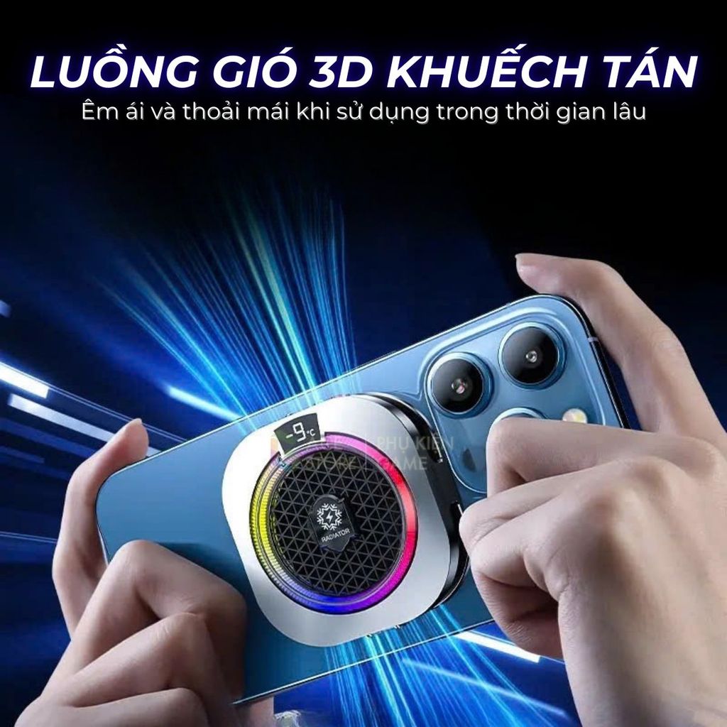 [Siêu Sale] Quạt tản nhiệt điện thoại sò lạnh TH16 Pro - Tản nhiệt từ tính tích hợp AI, Led RGB Không tụt FPS khi gaming | BigBuy360 - bigbuy360.vn