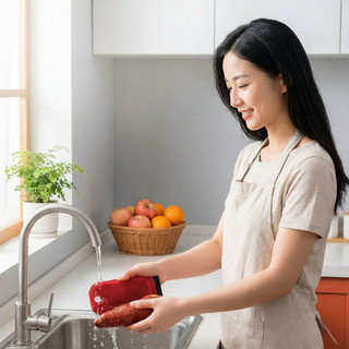 Bàn chải chà rau củ quả có thể uốn cong Dụng cụ nhà bếp để làm sạch khoảng cách