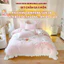 Set 5 món CHĂN GA NHUNG SỮA 3d–THỎ HỒNG Memmimbedding luxury Trải lên là thấy dễ thương – ấm áp – rất “iu”