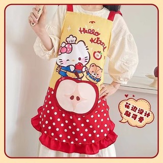 Tạp dề Hello Kitty dễ thương không tay, dùng trong bếp gia đình, chống nước chống dầu, dành cho nữ, phục vụ ẩm thực