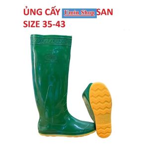 [HÀNG CHUẨN -giá xưởng ) Ủng cấy Hoa San đế vàng size 35-43, ủng cấy ngắn, ủng lội nước, ủng đi mưa