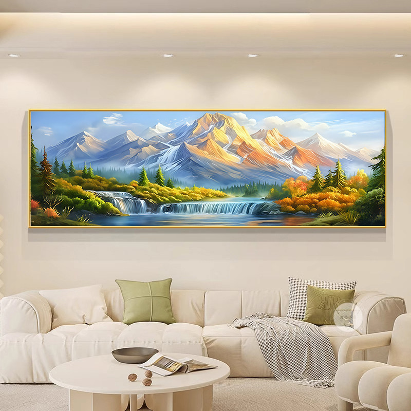Sunshine on Golden Mountain Canvas Tranh trang trí, Tranh phong cảnh, Hình ảnh lưng núi, Nền Sofa Trang trí Cornucopia