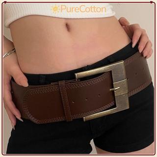 Thắt lưng nữ da PURECOTTON0, thiết kế khóa chốt sang trọng, phù hợp phong cách retro