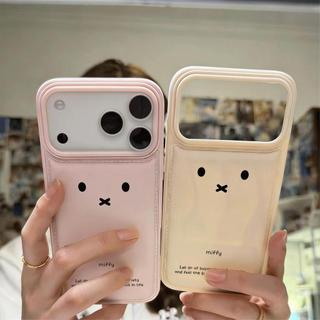Thỏ dễ thương mắt đen cho trường hợp iPhone 17Pro 15plus Nhật Bản Hàn Quốc 1312pro Tính cách 11 lỗ lớn