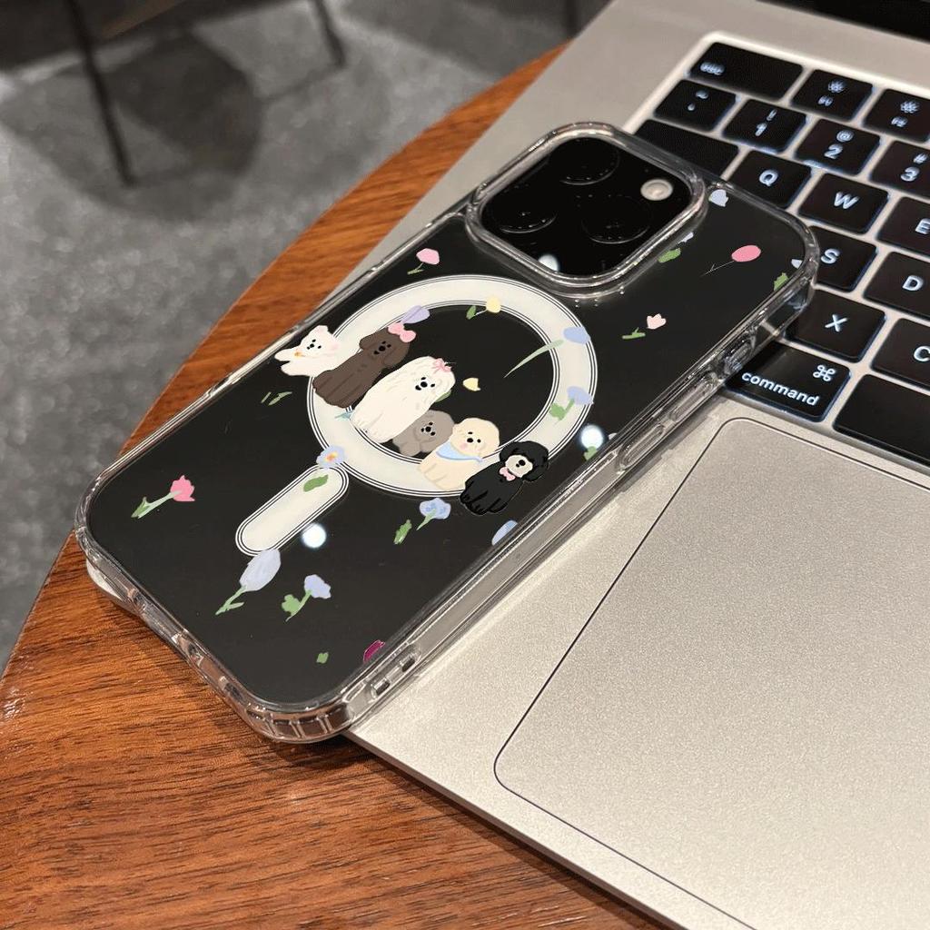 Kem hoa cụm cho iPhone 171615promax trường hợp điện thoại 141512 rõ ràng hút từ 13pro lỗ lớn