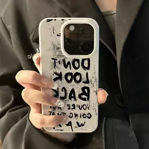 Tide Cool Chữ đen cho iPhone 1615promax Jelly 1413 Trường hợp 1211 Dễ thương