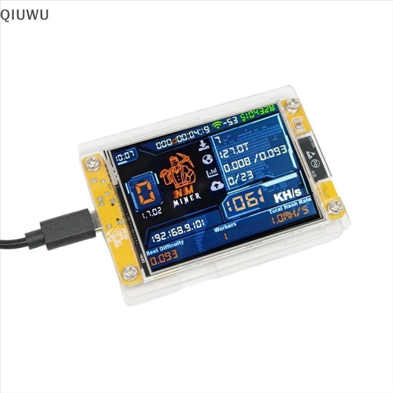 QIUWU 1060KH / S Nerdminer Nmminer Nâng cấp Harshrate Màn hình thông minh 2,8 Inch Bitcoin Crypto Solo Công cụ khai thác xổ số Nerdminer.