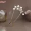 HFSHY Kẹp tóc hình chữ U handmade phong cách Hanfu, họa tiết hoa Lily of the Valley vintage dành cho nữ