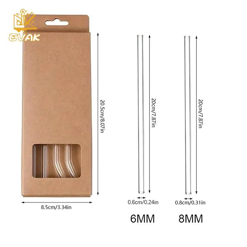 Bộ ống hút thủy tinh thân thiện với môi trường Alittlesetrtu kèm bàn chải làm sạch (60-100 miếng) VN