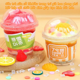 【BabyJoy】Bộ đồ chơi DIY ly trà sữa mini,Phát triển kỹ năng thực hành của trẻ em,quà sinh nhật đáng yêu