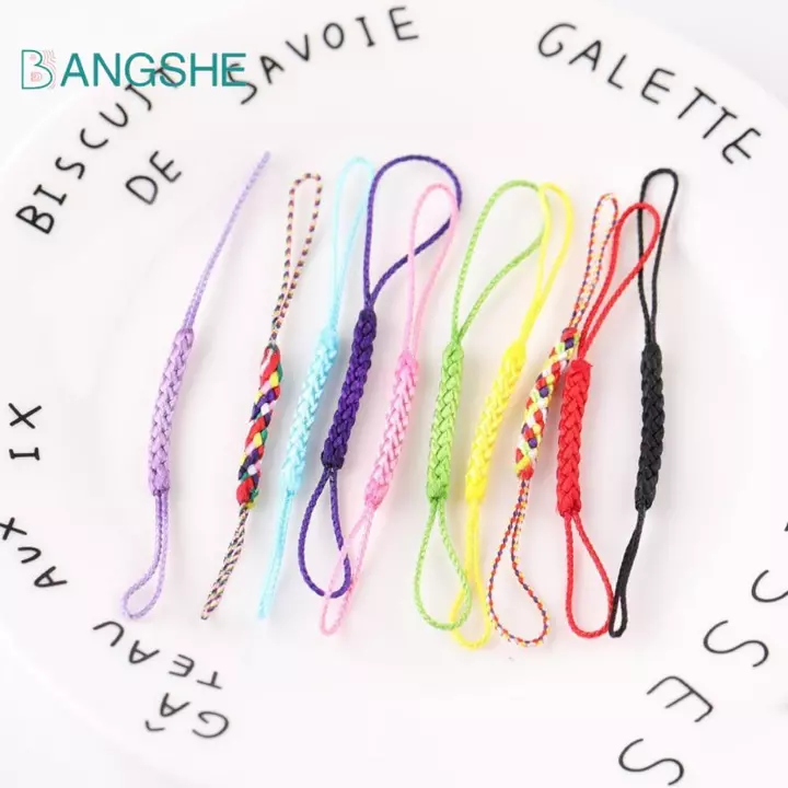 BANGSHE Diy Dây Điện Thoại, Dây Đeo Chìa Khóa Dệt Kim Tay Dây Đeo Điện Thoại, Dây Treo Điện Thoại Hai Đầu Màu Trơn Dệt Dây Điện Thoại Phụ Kiện Móc Khóa
