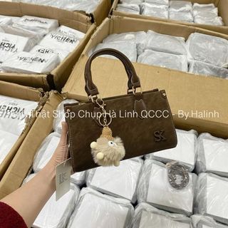 Yichen - Túi Dáng Chữ Nhật Quai Xách Sk Charm Bông