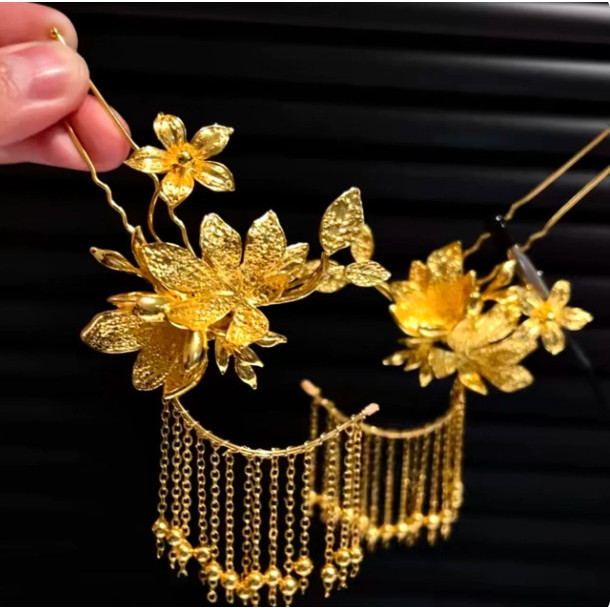 Cô Dâu - Kẹp Tóc Rồng Phượng Hoàng, Phụ Kiện Đám Cưới Trung Quốc Sang Trọng