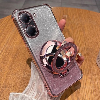 Dành Cho OppoA6t 5G Vỏ Cho Oppo A6t Pro A6tPro A6X A6S A6C A6i A6Pro A 6 OppoA6tPro Giá Đỡ Vòng Giá Đỡ Vỏ Điện Thoại Lá Bling Lấp Lánh Trong Suốt Acrylic Chống Sốc Ốp Lưng