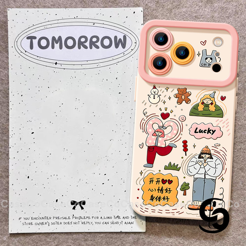 Ốp Lưng Cho Redmi 14C 15C A5 13C 12C 12 NFC Redmi Note 15 14 12 11 13 Pro Poco C75 C85 Vỏ bọc vòng tay cô gái hoạt hình