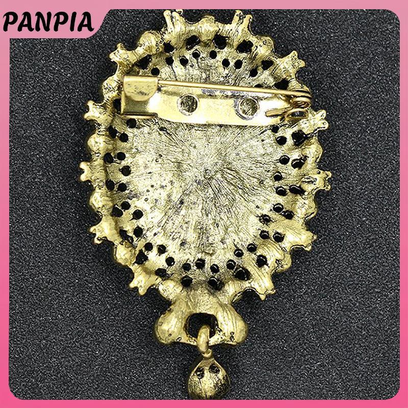 PNPIA- Kim Cương Giả Pha Lê Cameo Vintage Trâm Cài Nữ Hoàng Cameo Vẻ Đẹp